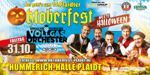 15. oktoberfest Plaidt mit dem Königlich Bayrischen Vollgas Orchester und DJ Lollo am 31.10.2025